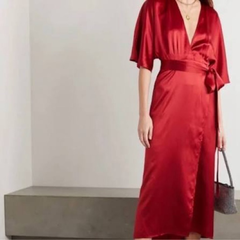 Aritzia Stanley Dress – Red Satin – Size 2